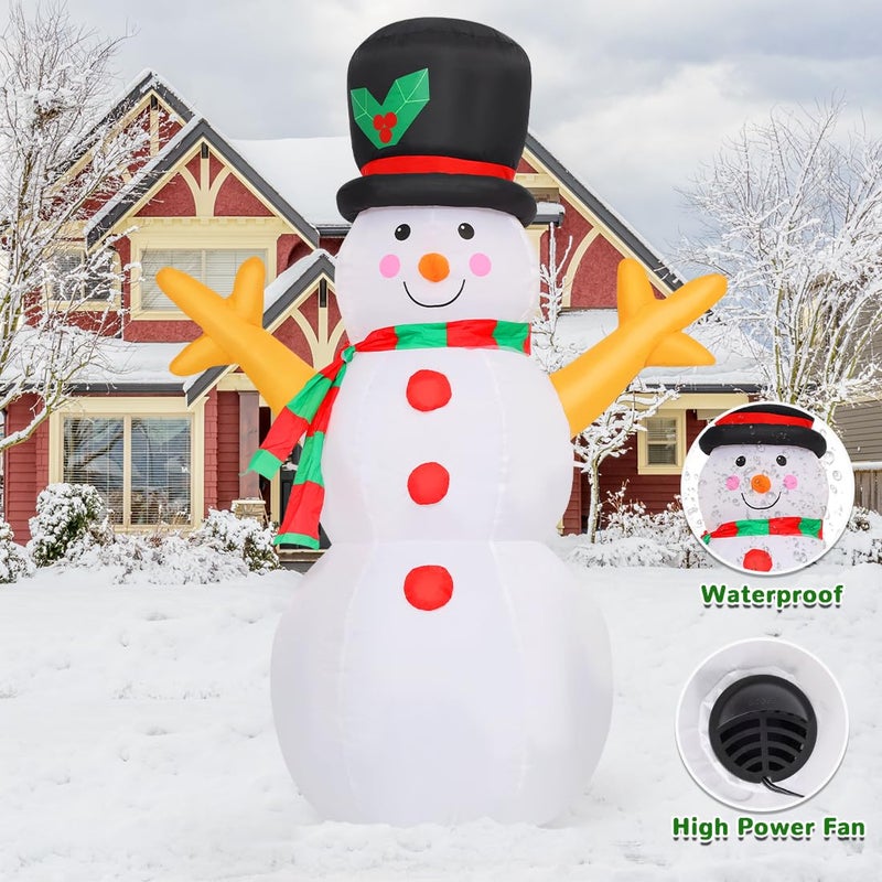 GOOSH 5 FT Christmas Snowman Inflatable Decoration Blow Up Snowman Outdoor Christmas Yard Decoration with Branch Hand Blow Up Holiday Indoor Outdoor Party Garden Yard Decoration - Image 5